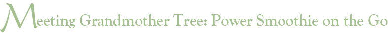 Power Smoothie On The Go:Meeting the Real Grandmother Tree